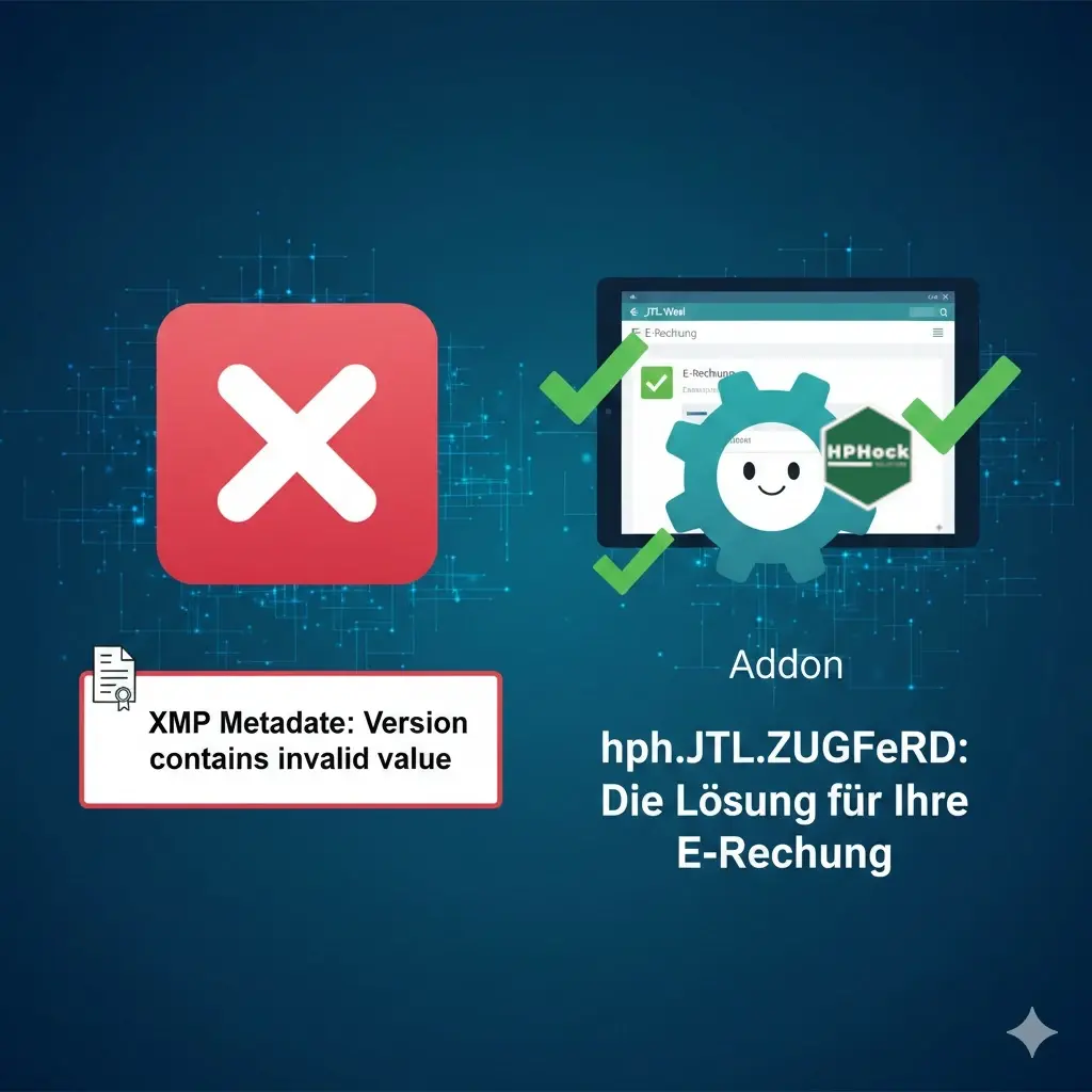 JTL-Wawi E-Rechnung: So lösen Sie den Fehler „XMP Metadata: Version contains invalid value“