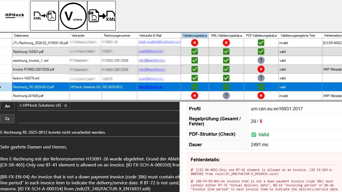 E-Rechnungen einfach validieren: Update hph.EInvoice 1.7.0 ist da!