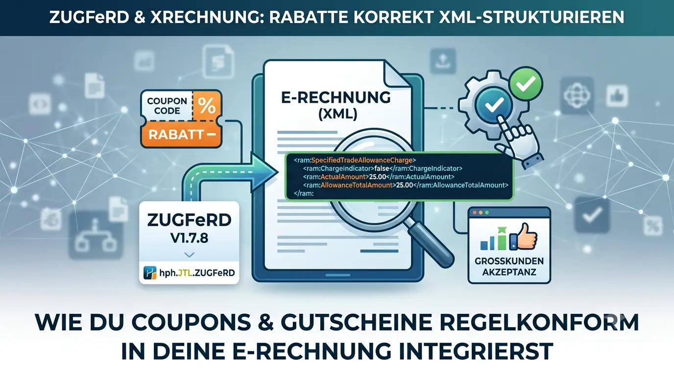 Neues Update: hph.JTL.ZUGFeRD v1.7.8 – Coupon-Codes ab sofort vollkommen E-Rechnungs-konform!